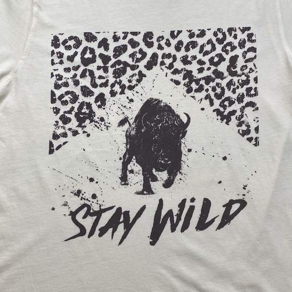 RELISTED Stay Wild Leopard Print Buffalo Country Tee Shirt - Picture 3 of 4